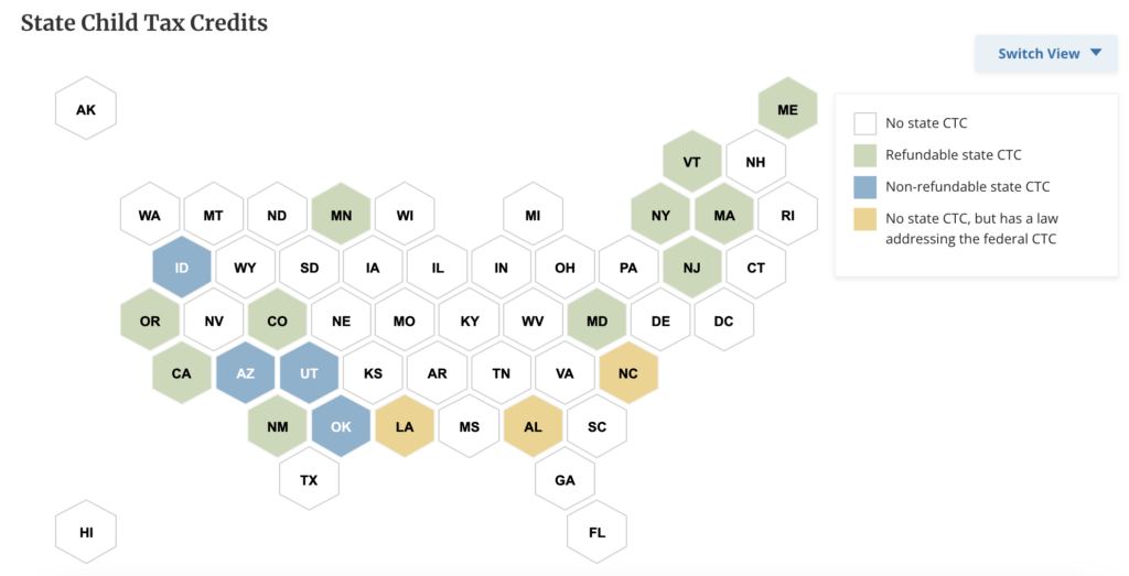 states with child tax credits